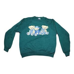 Vintage 90s Women's Grandma Sweater Sweatshirt Bear XL